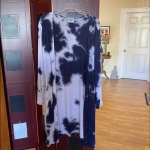 Knit tie dye kimono